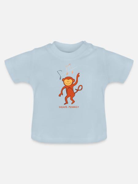Tanz Affe - Baby Bio-T-Shirt mit Rundhals - Hellblau
