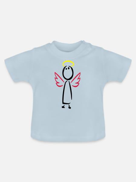 Engel - Baby Bio-T-Shirt mit Rundhals - Hellblau