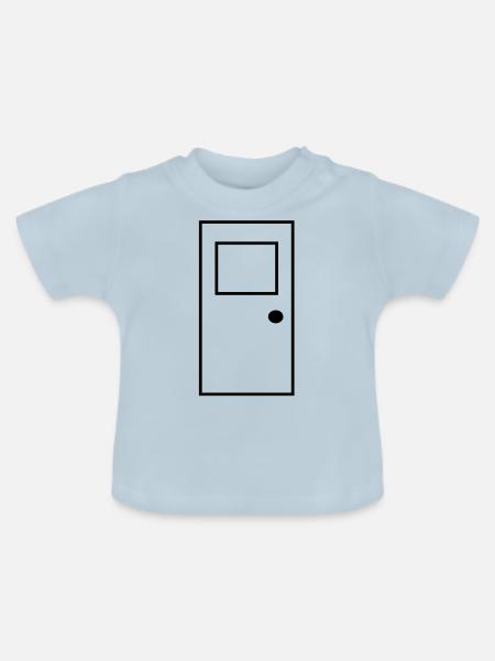 tuer - Baby Bio-T-Shirt mit Rundhals - Hellblau