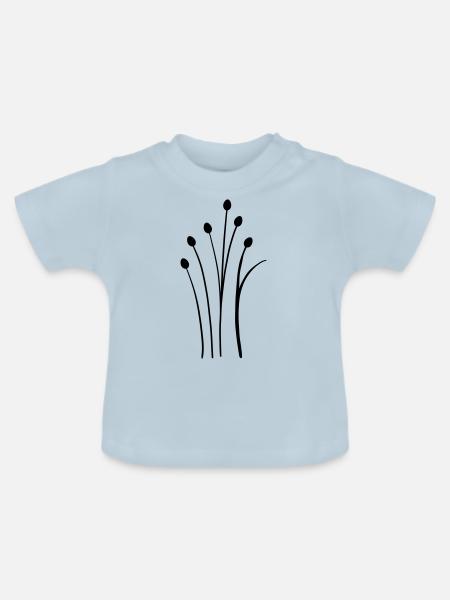simple Wildblume - Baby Bio-T-Shirt mit Rundhals - Hellblau