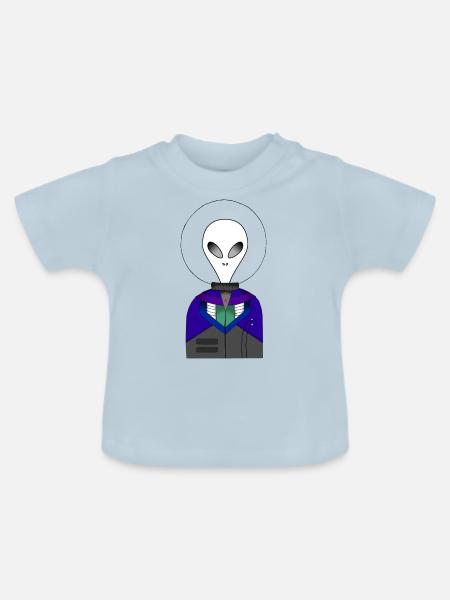 Galactic Explorer Alien - Baby Bio-T-Shirt mit Rundhals - Hellblau