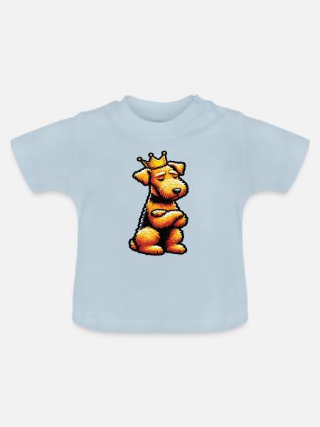 Airedale Terrier Airedales Airedaleliebhaber - Baby Bio-T-Shirt mit Rundhals - Hellblau