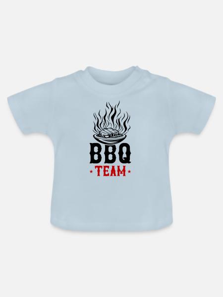 Grill Bbq Team - Baby Bio-T-Shirt mit Rundhals - Hellblau