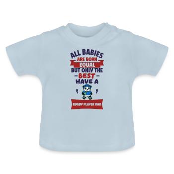 Baby Papa Rugby Spieler Baby Shower Geschenk - Baby Bio-T-Shirt mit Rundhals - Hellblau - Vorne