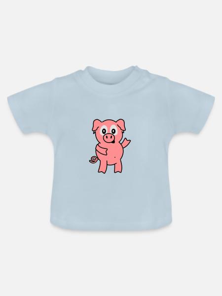 pig - Baby Bio-T-Shirt mit Rundhals - Hellblau