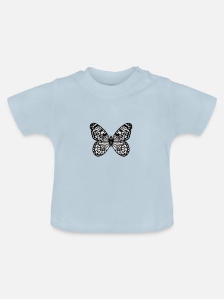 Schmetterling - Baby Bio-T-Shirt mit Rundhals - Hellblau