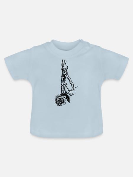 Skelett - Baby Bio-T-Shirt mit Rundhals - Hellblau