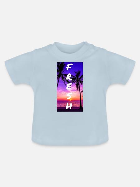 Fresh Aufschrift - Baby Bio-T-Shirt mit Rundhals - Hellblau
