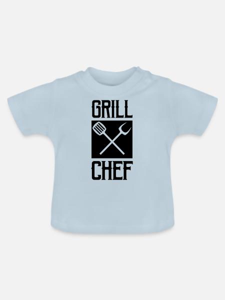grill chef - Baby Bio-T-Shirt mit Rundhals - Hellblau