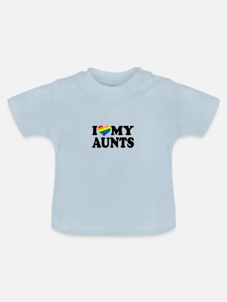 I love my aunts - Baby Bio-T-Shirt mit Rundhals - Hellblau