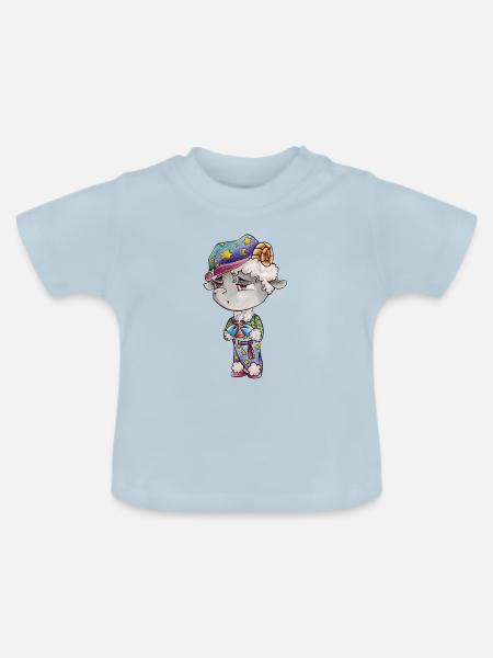 Tierkreis: Widder - Baby Bio-T-Shirt mit Rundhals - Hellblau