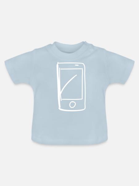 Smartphone - Baby Bio-T-Shirt mit Rundhals - Hellblau