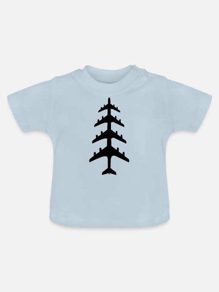 Weihnachtsbaum aus Flugzeugen - Baby Bio-T-Shirt mit Rundhals - Hellblau