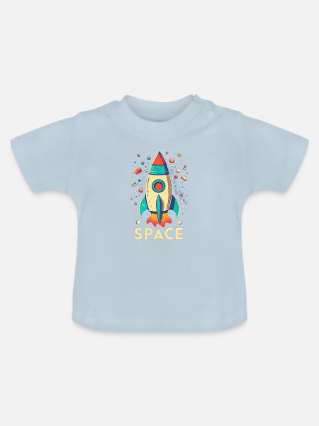 Rackete - Baby Bio-T-Shirt mit Rundhals - Hellblau