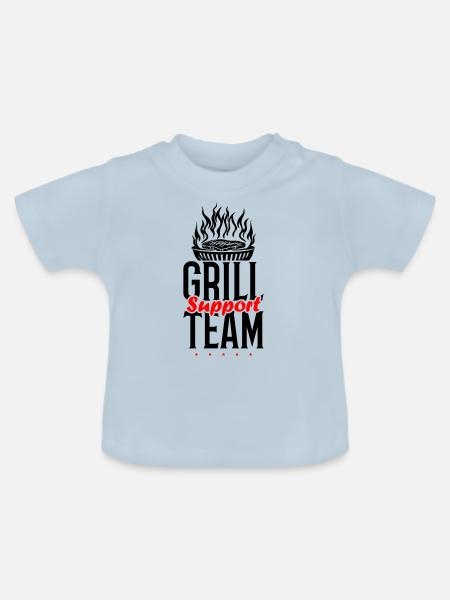 Grill Support Team - Baby Bio-T-Shirt mit Rundhals - Hellblau