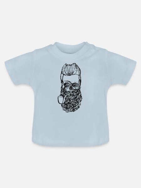 seaman skull - Baby Bio-T-Shirt mit Rundhals - Hellblau