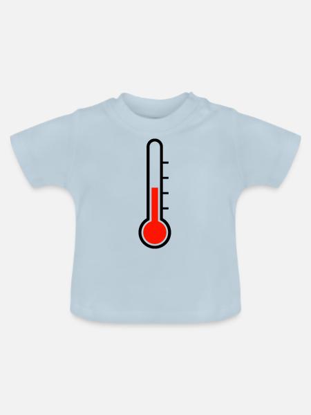 Thermometer - Baby Bio-T-Shirt mit Rundhals - Hellblau