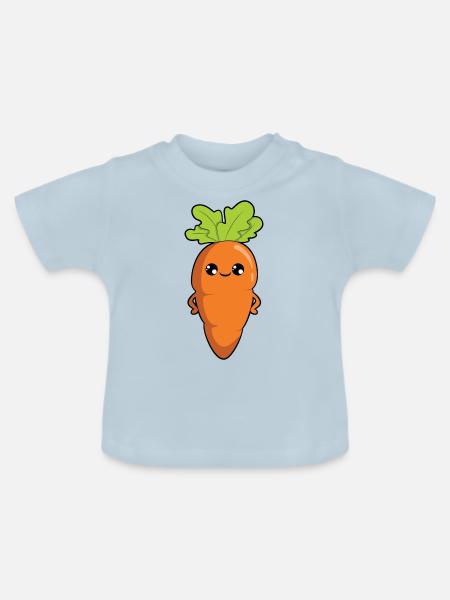 Karotte Möhre - Baby Bio-T-Shirt mit Rundhals - Hellblau
