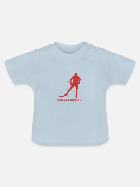 Langlauf - Baby Bio-T-Shirt mit Rundhals - Hellblau