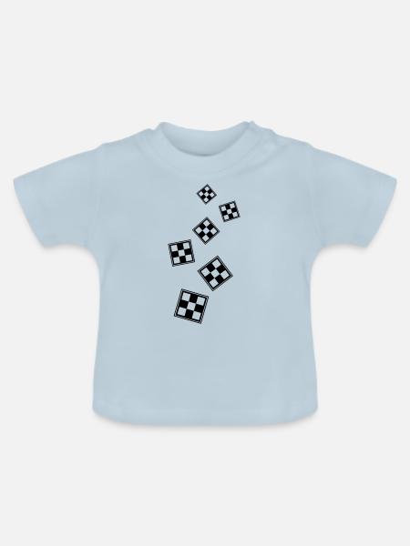 Schachbrett symbol - Baby Bio-T-Shirt mit Rundhals - Hellblau