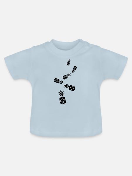 ananas frucht - Baby Bio-T-Shirt mit Rundhals - Hellblau