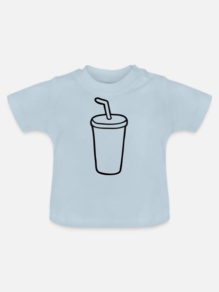 Becher Restaurant Cola - Baby Bio-T-Shirt mit Rundhals - Hellblau