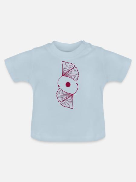 Ginkgoblätter Ginkgo - Baby Bio-T-Shirt mit Rundhals - Hellblau