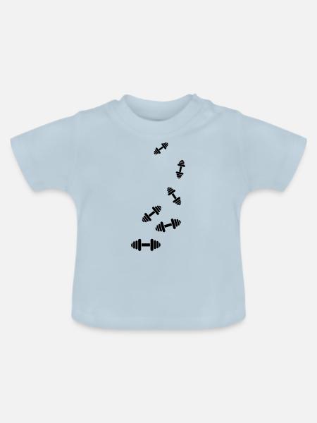 Hantel gewichte icon - Baby Bio-T-Shirt mit Rundhals - Hellblau
