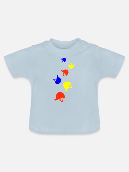 Reiterhut icon - Baby Bio-T-Shirt mit Rundhals - Hellblau