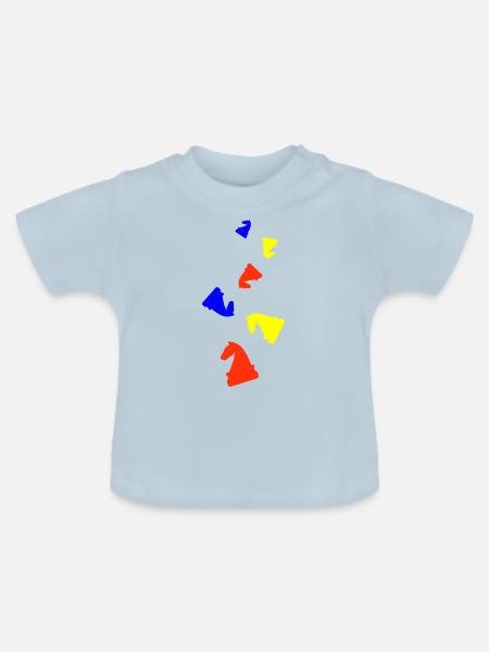 Pferd Schachfigur - Baby Bio-T-Shirt mit Rundhals - Hellblau