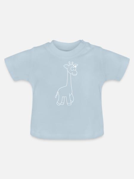 Giraffe Comic Tier - Baby Bio-T-Shirt mit Rundhals - Hellblau