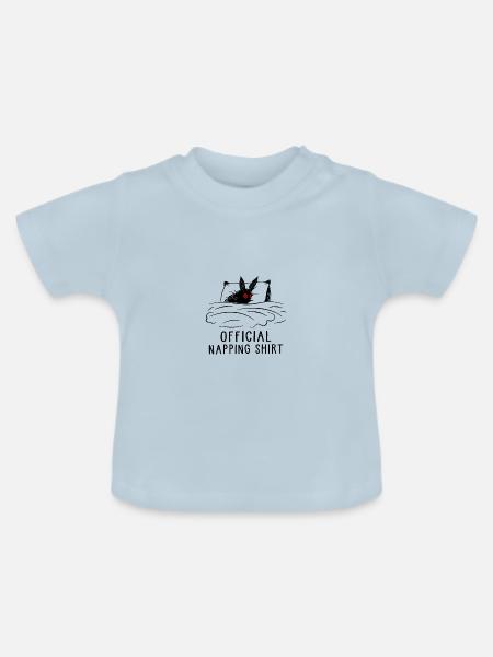 Official Napping Shirt - Baby Bio-T-Shirt mit Rundhals - Hellblau