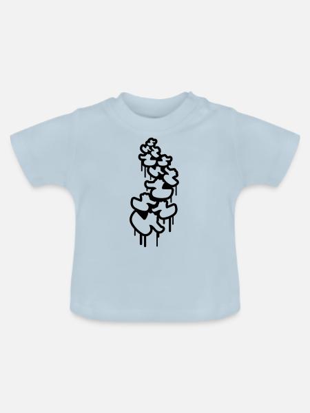 Rubber Duck Graffiti - Baby Bio-T-Shirt mit Rundhals - Hellblau