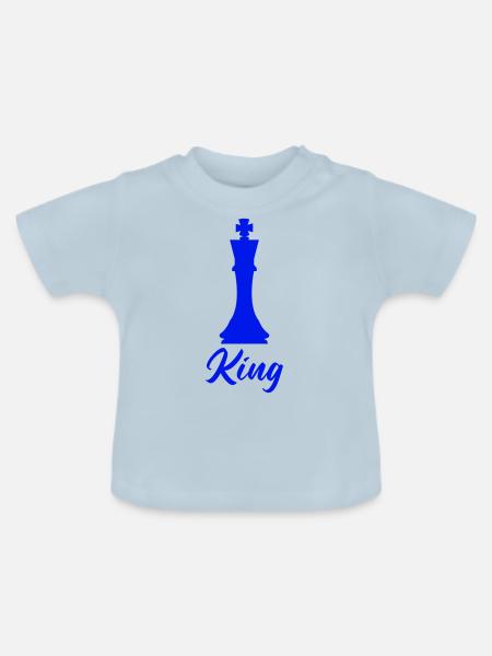 schachfigur könig king - Baby Bio-T-Shirt mit Rundhals - Hellblau