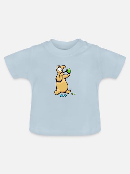Osterlama - Baby Bio-T-Shirt mit Rundhals - Hellblau