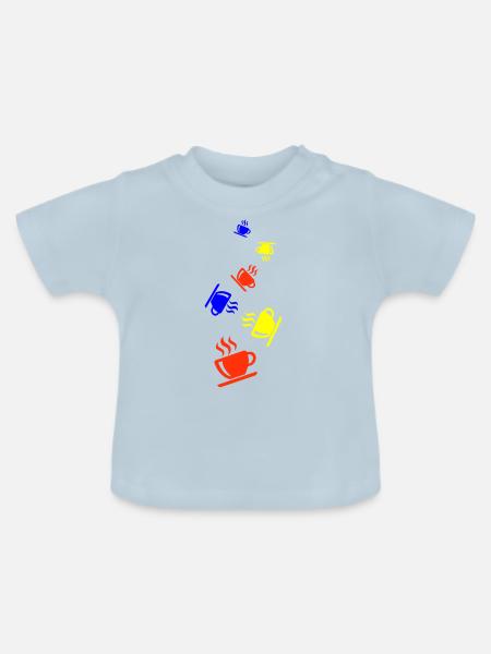 Kaffeetasse - Baby Bio-T-Shirt mit Rundhals - Hellblau