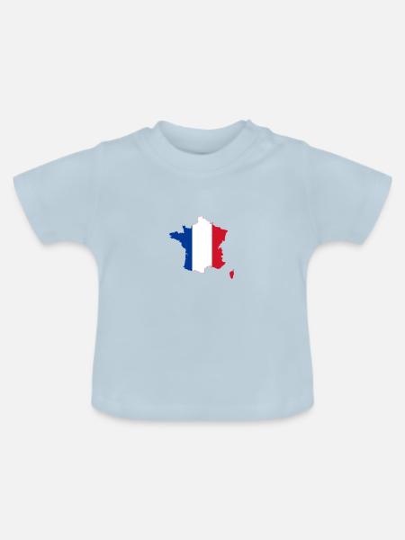 Frankreich - Baby Bio-T-Shirt mit Rundhals - Hellblau