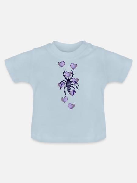 Spinnenliebe - Baby Bio-T-Shirt mit Rundhals - Hellblau