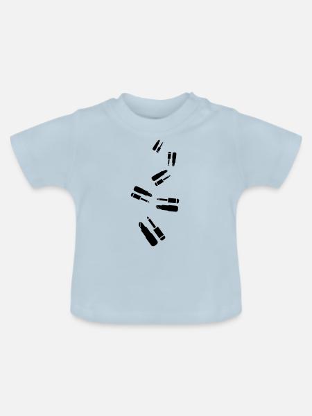 Make Up Kosmetik Icon - Baby Bio-T-Shirt mit Rundhals - Hellblau