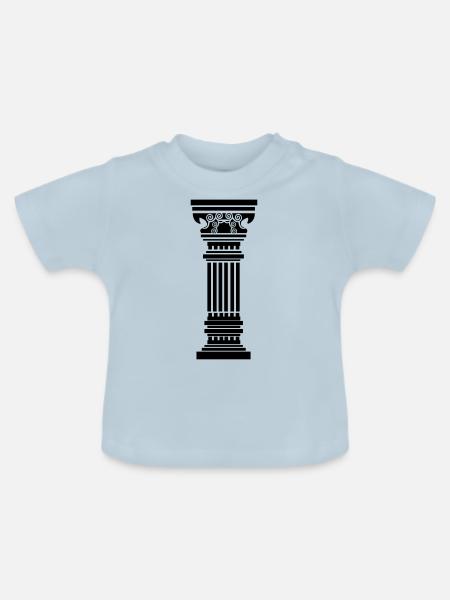 antike_saeule - Baby Bio-T-Shirt mit Rundhals - Hellblau