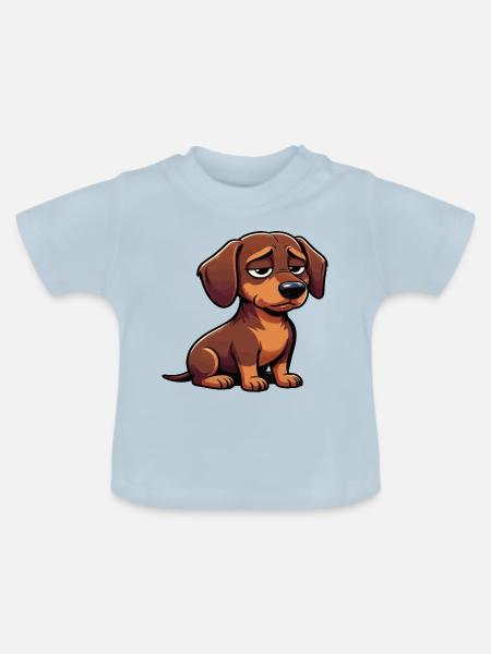 Dackel Dackelbesitzer Dackelhalter Dackelliebhaber - Baby Bio-T-Shirt mit Rundhals - Hellblau