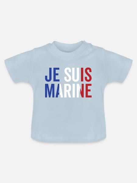 Ich bin Marine - Baby Bio-T-Shirt mit Rundhals - Hellblau