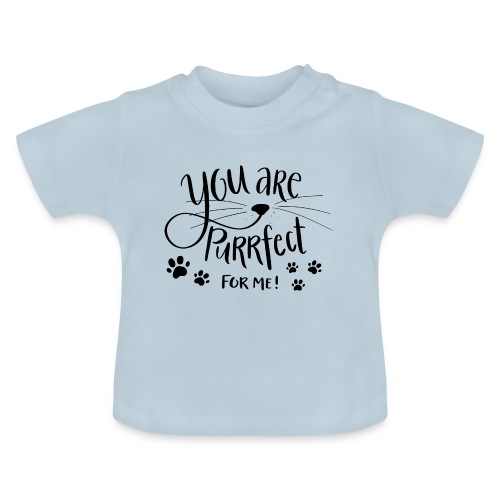 Purrfect Print Black - Ekologisk T-shirt med rund hals baby