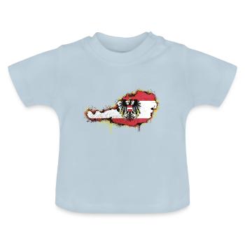 Österreich Oesterreich Austria Alpen Alps Mountain - Baby Bio-T-Shirt mit Rundhals - Hellblau - Vorne