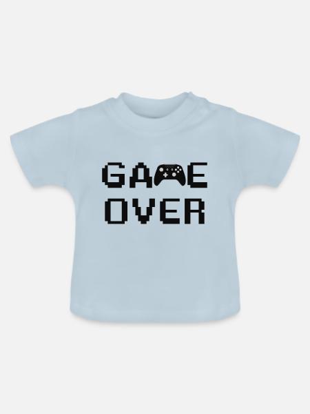 Game Over Controller - Baby Bio-T-Shirt mit Rundhals - Hellblau