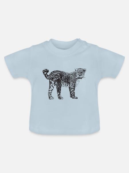 Leopard Gepard Raubkatze Geschenk Afrika - Baby Bio-T-Shirt mit Rundhals - Hellblau