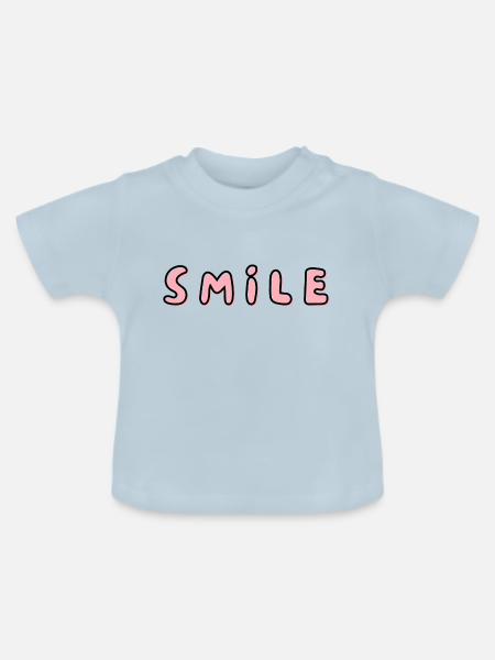 Smile - dein Lächeln zählt - Baby Bio-T-Shirt mit Rundhals - Hellblau