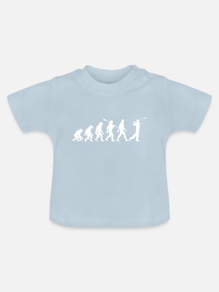 Evolution Golf - Golfspieler - Baby Bio-T-Shirt mit Rundhals - Hellblau