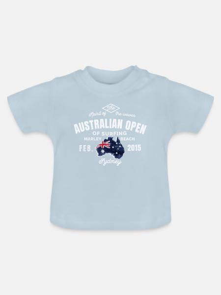 Surfen Marley Beach - Baby Bio-T-Shirt mit Rundhals - Hellblau