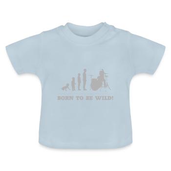 Schlagzeuger - Menschliche Entwicklung - Baby Bio-T-Shirt mit Rundhals - Hellblau - Vorne